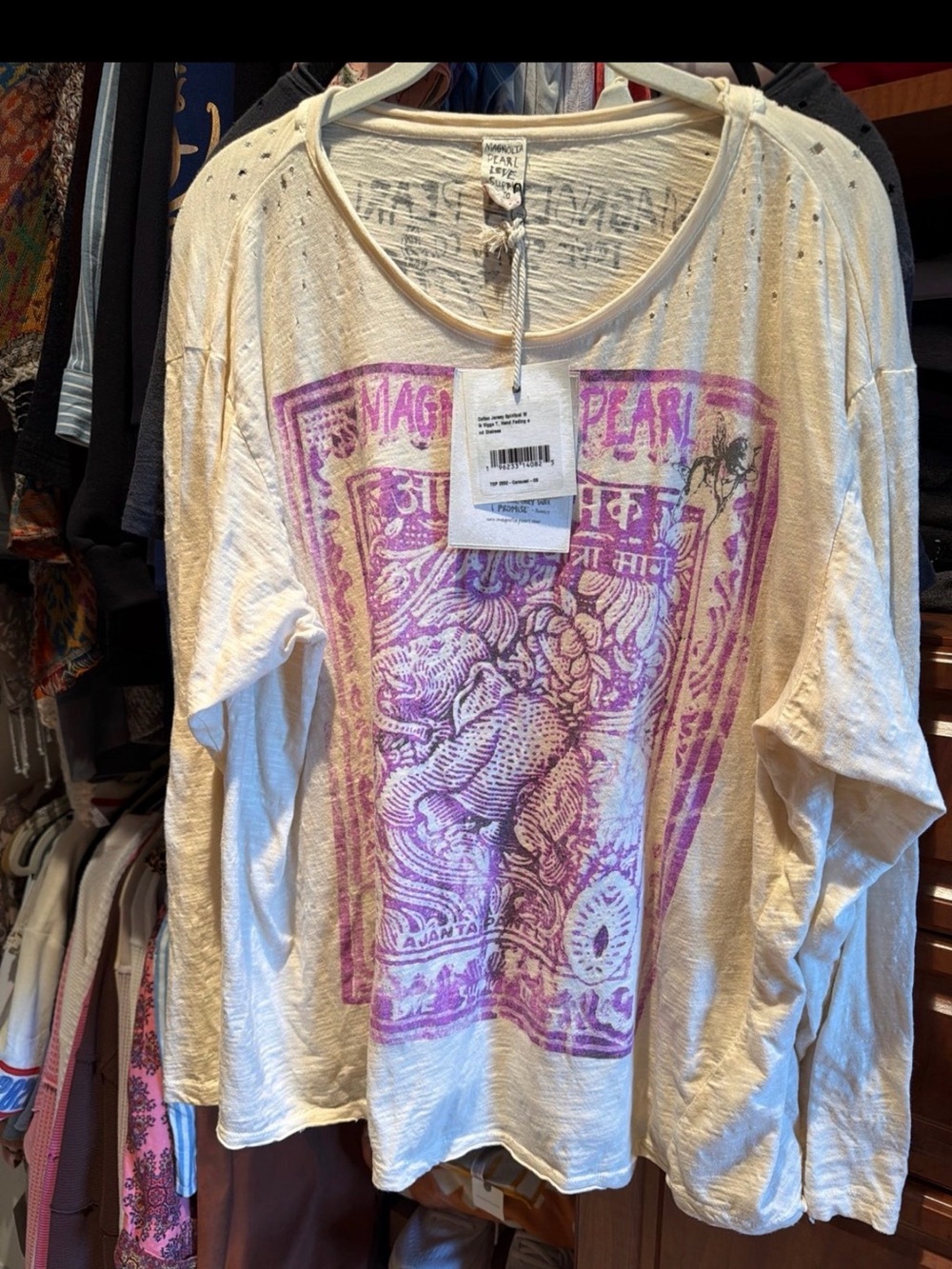 Magnolia Pearl Cream Long Sleeve Tee NWT spiritual walk